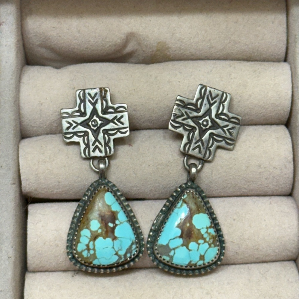 Authentic Turquoise Dangle Earrings - image 1